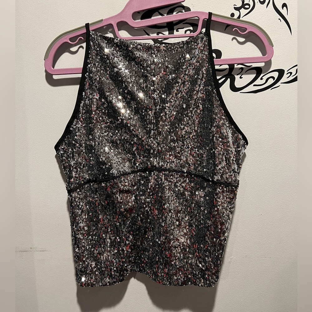 sequin halter top